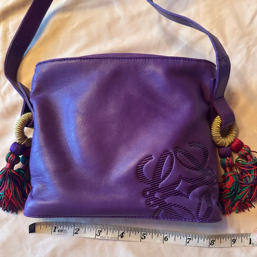 Loewe Purple Leather Shoulder Bag
